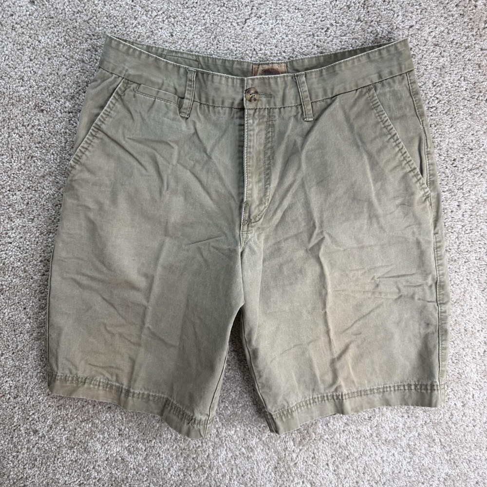 Boston Traders Chino Shorts Mens 34 Green Cotton Canvas Pockets Casual Summer